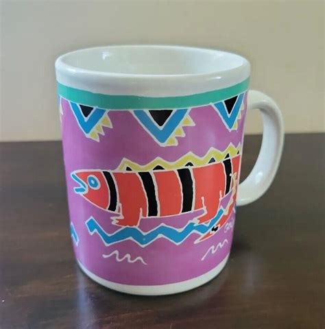 Vintage 1987 Chaleur Judith Geiger Coffee Mug Cup Salamander Southwest