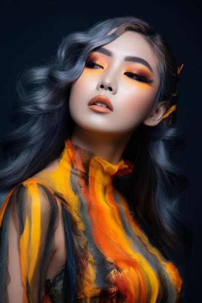 Premium AI Image KPop Starlet Posing In Stylish Bold Makeup Look