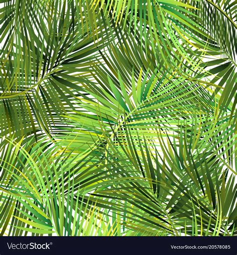 Green palm tree branches on abstract background Vector Image