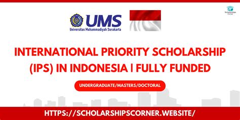 International Priority Scholarship Ips In Indonesia Fully Funded