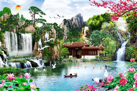 Mountain Scenery With A Waterfall Jigsaw Puzzle In Waterfalls Puzzles