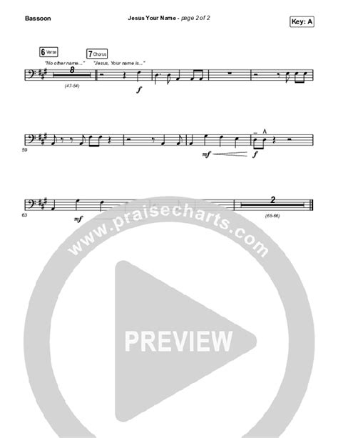 Jesus Your Name Bassoon Sheet Music PDF Travis Cottrell PraiseCharts