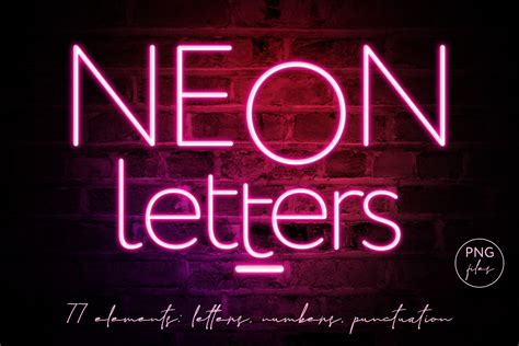 Pink Neon Letters Clipart Custom Designed Graphic Objects Creative