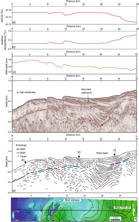 Pre Stack Depth Migrated And Line Drawing Sections A Salinity