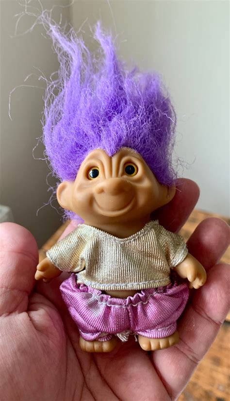 Vintage 1980s 1990s Purple Hair Troll Doll Figure In Etsy