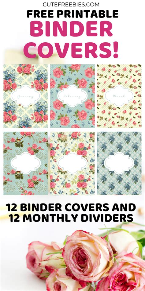 Free Printable Binder Covers Shabby Chic Floral Cute Freebies For