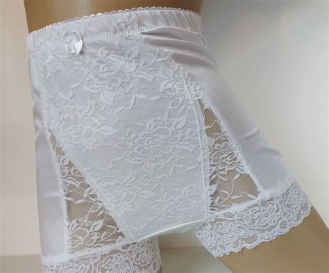 Silky White High Waist Full Brief Pinup Style Light Control Panties Uk S