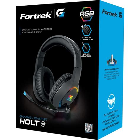 Headset Gamer Fortrek Holt P2 Usb Rgb Preto Fortrek