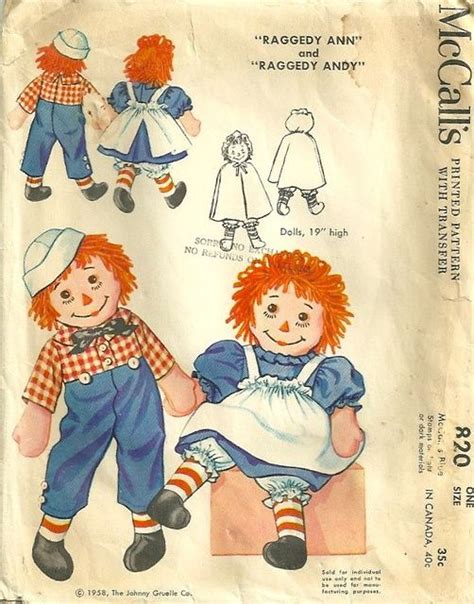 Raggedy Ann And Andy Pattern Raggedy Ann And Andy Raggedy Ann And Andy Dolls Raggedy Ann