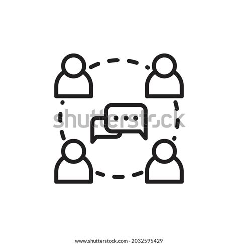 Talking Person Icon Black Color Line Stock Vector (Royalty Free ...