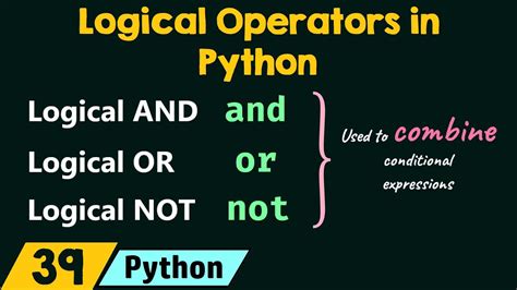 Logical Operators In Python Youtube