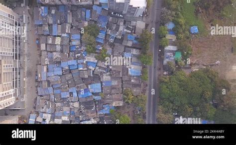 Crowded Settlements On Slum In Mumbai India Informal Housing