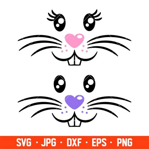 Easter Bunny Faces Svg Happy Easter Svg Easter Egg Svg Spring Svg