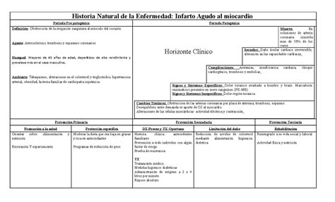 Historia Natural De La Enfermedad De Infarto Agudo Al Miocardio The