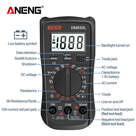 Aneng Dm L Digital Multimeter Meter Testers Count Electrical