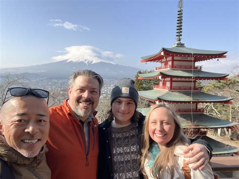 Mt Fuji Storied Pagoda With Wagasa Japanese Parasol Honcho Street