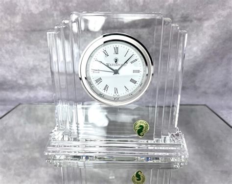 Vintage Waterford Crystal Metropolitan Art Decor Table/mantle Clock W/stickers and Engraved ...