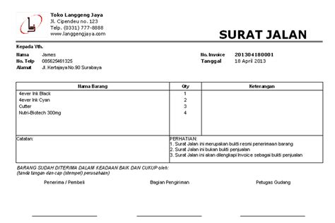 Fungsi Surat Jalan Barang Gudang Lengkap Dengan Contoh Ginee The Best