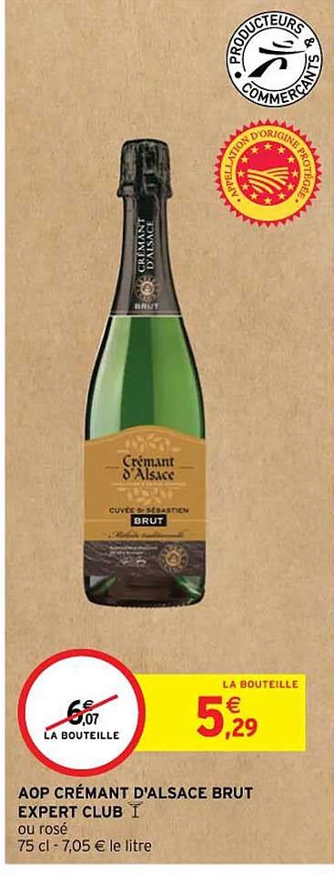 Promo Aop Crémant D alsace Brut Expert Club chez Intermarché Contact