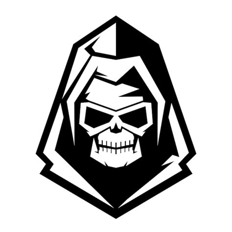 Premium Vector Grim Reaper Logo Vector Skull In Black And White