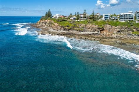 Image of Moffat Beach aerial view. - Austockphoto