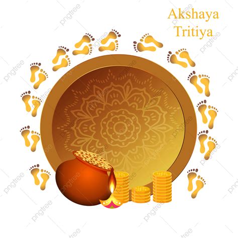 Hermoso Diseño Vector Dulces Creativos Olla Oro Feliz Akshaya Tritiya