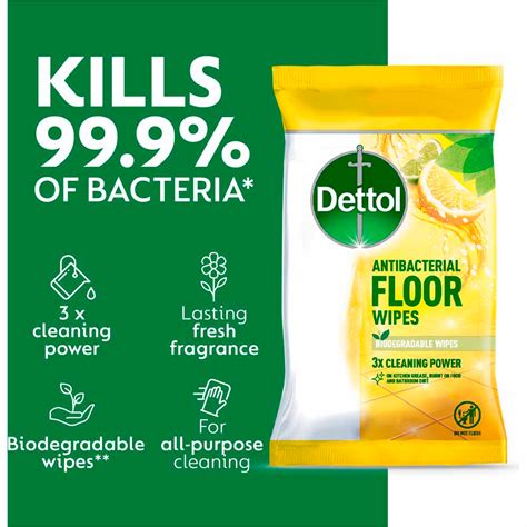 Dettol Citrus Extra Large Floor Wipes 25 Pack Wilko