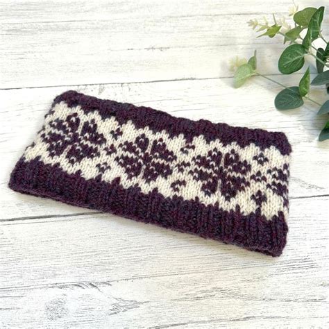 Fair Isle Headband Fleece Lined Ear Warmer Made From 100 Real Shetland