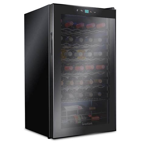 Ivation Wine Fridge Large Freestanding Wine Cooler Refrigerator 34 Bottles Ivfwcc341b The