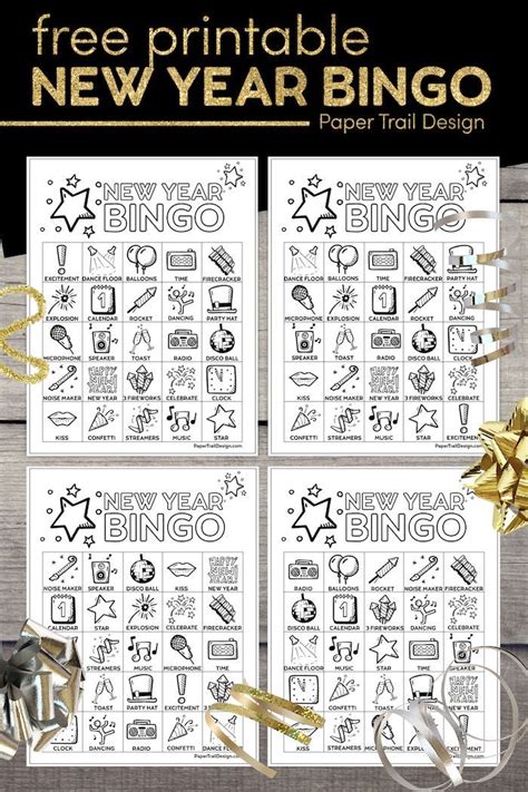 Free Printable New Years Bingo Cards Paper Trail Design New Years