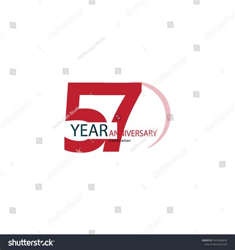 Year Anniversary Celebration Red Color Stock Vector Royalty Free