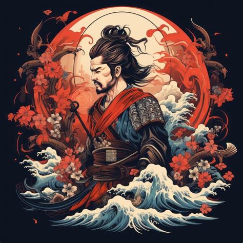 Ilustraci N De Guerrero Samurai Japon S Foto Premium