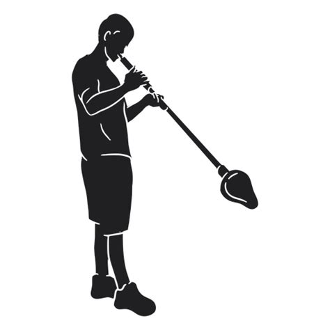 Design Png E Svg De Silhueta De Um Homem Tocando Flauta Para Camisetas