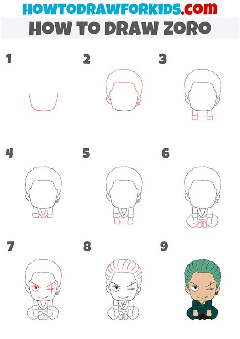 How to Draw Zoro - Easy Drawing Tutorial For Kids