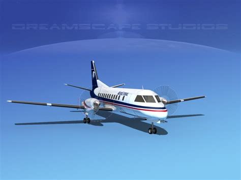 Saab 340 Aerolitoral 3d Model Rigged Cgtrader