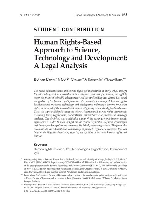 Pdf Human Rights Based Approach To Science Technology And