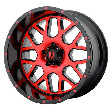 Xd Series Wheels Xd820 Grenade Satin Black Machined Face Wred Tinted Clear Coat Rim