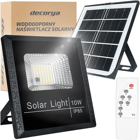 Naświetlacz solarny LED 10W IP65 z czujnikiem zmierzchu Decorya pl