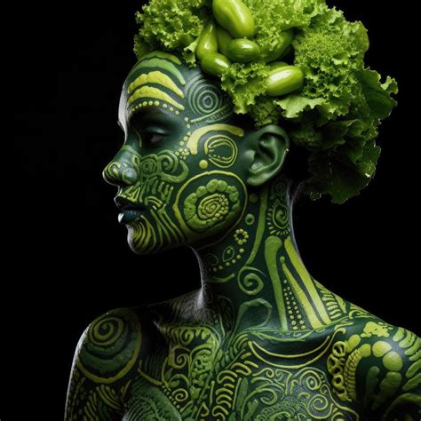 Artistic Bodies - Artistic body painting with green leaves 54351337 Stock Photo at Vecteezy