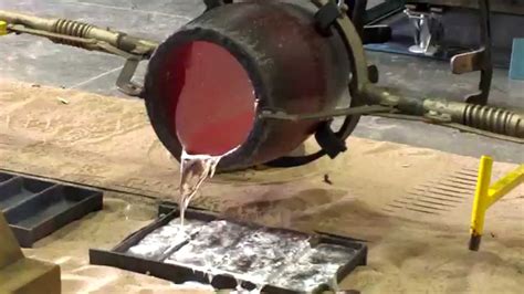 Pouring Molten Aluminum Into A 3d Printed Sand Casting Mold Youtube