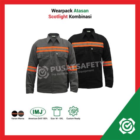 Jual Wearpack Atasan Kemeja Safety Proyek Imj Scotlight Kombinasi L