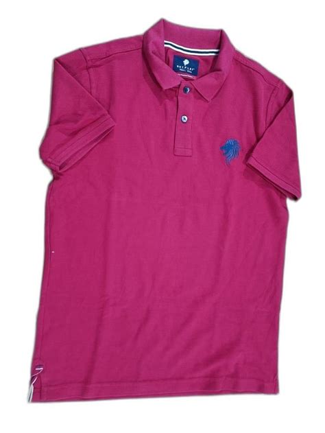 Polo Dark Pink Netplay Magenta T Shirt Half Sleeves Plain At Rs 249