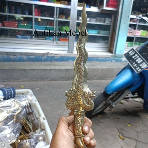 Jual Termurah Pedang Naga Kembar Emas Full Kuningan Bk Megantara