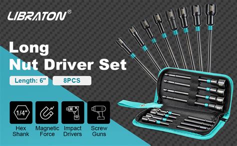 Amazon Libraton Pcs Magnetic Nut Driver Set Long Nut Drivers