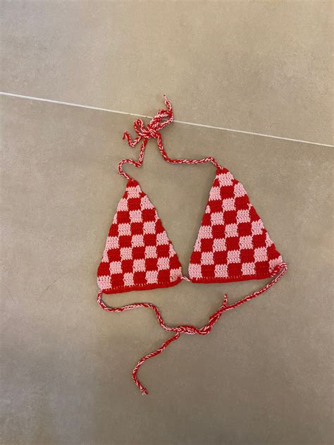 Checkered Crochet Bikini Set Crochet Bikini Crochet Bikini Etsy