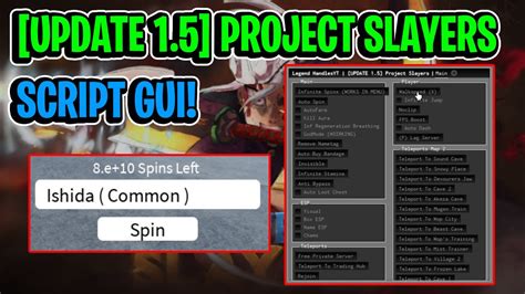 [update 1 5🎆🥶] Project Slayers Script Gui Hack Inf Spins Autofarm And More Pastebin