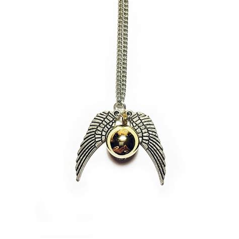 Harry Potter Golden Snitch Necklace by TheOwlCabinet on Etsy