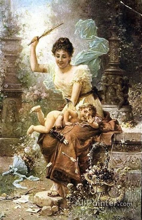 Hans Zatzka Venus Spanking Cupid Oil Painting Reproductions For Sale