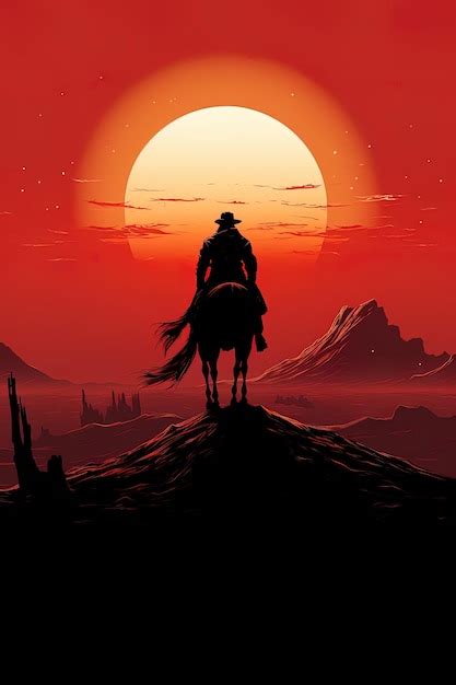 Premium AI Image | Cowboy on horse at sunset in the American West