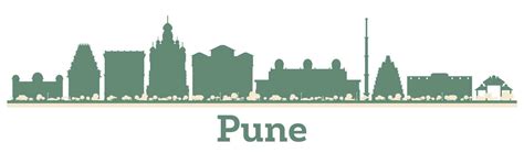 Abstract Pune India City Skyline With Color Buildings 25388752 Vector